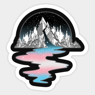 Transgender Flag Mountain River Sticker